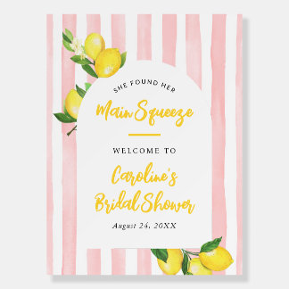 Main Squeeze Summer Lemon Bridal Shower Welcome Foam Board