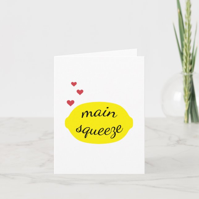 Main Squeeze Valentine's Day Letterpress Thank You Card (Front)