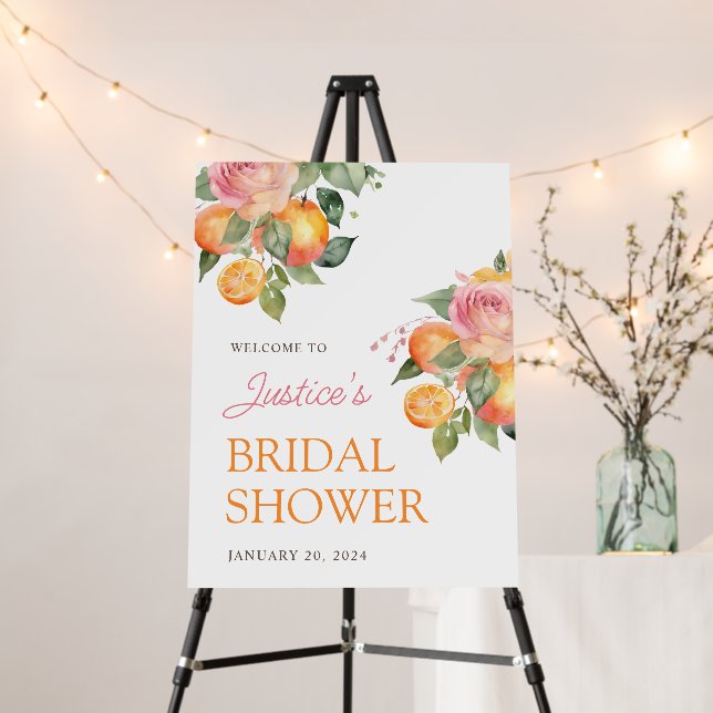 Main Squeeze Watercolor Fruit Bridal Shower Poster (In Situ (Stand))