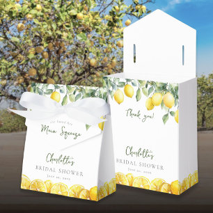 Main Squeeze Watercolor Lemons Bridal Shower Favor Boxes