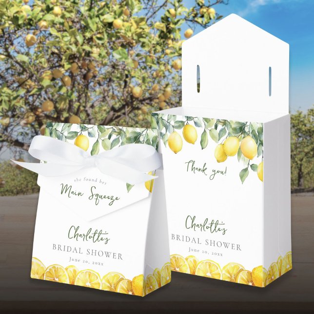 Main Squeeze Watercolor Lemons Bridal Shower Favor Boxes (Main Squeeze Watercolor Lemons Bridal Shower Favor Boxes)