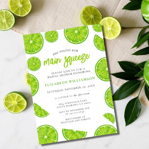  Main Squeeze Watercolor Lime Green Bridal Shower Invitation