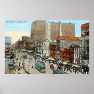 Main St., Buffalo 1913 Vintage Poster