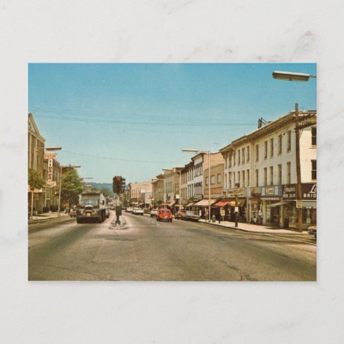 Main St Danbury CT Vintage Postcard