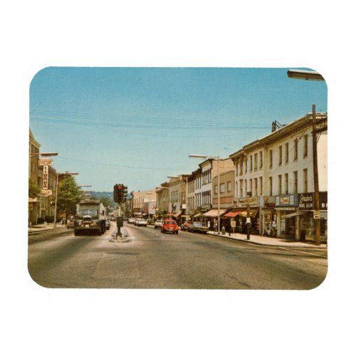 Main St Danbury CT Vintage Postcard Magnet