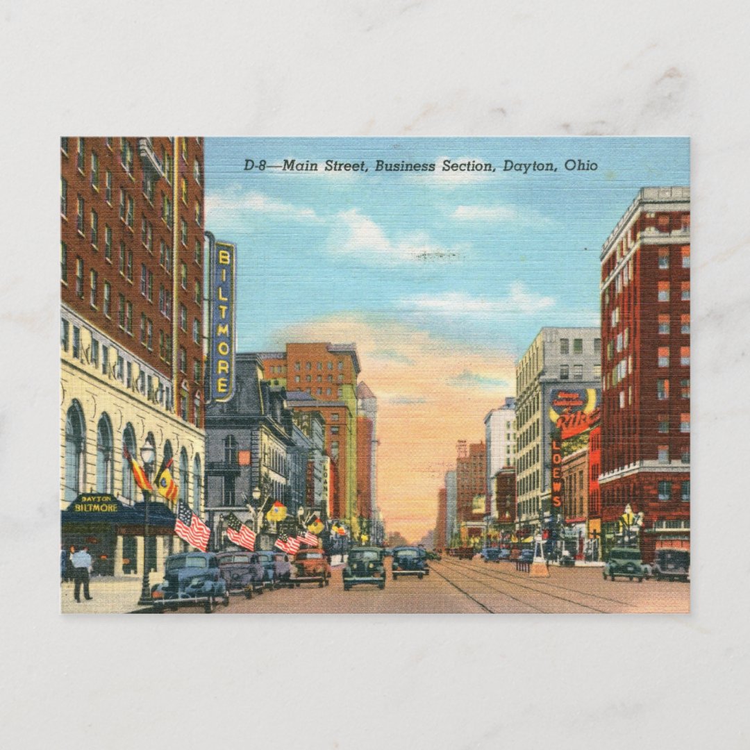 Main St., Dayton, Ohio Vintage Postcard | Zazzle