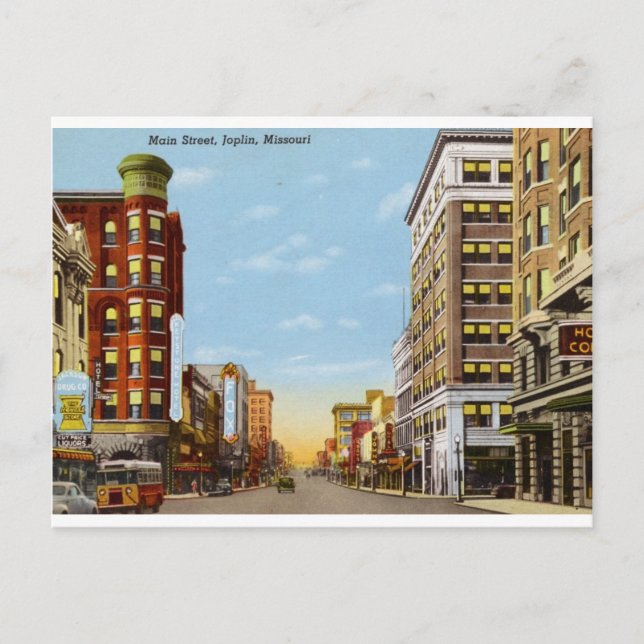 Main St., Joplin, Missouri Vintage Postcard (Front)