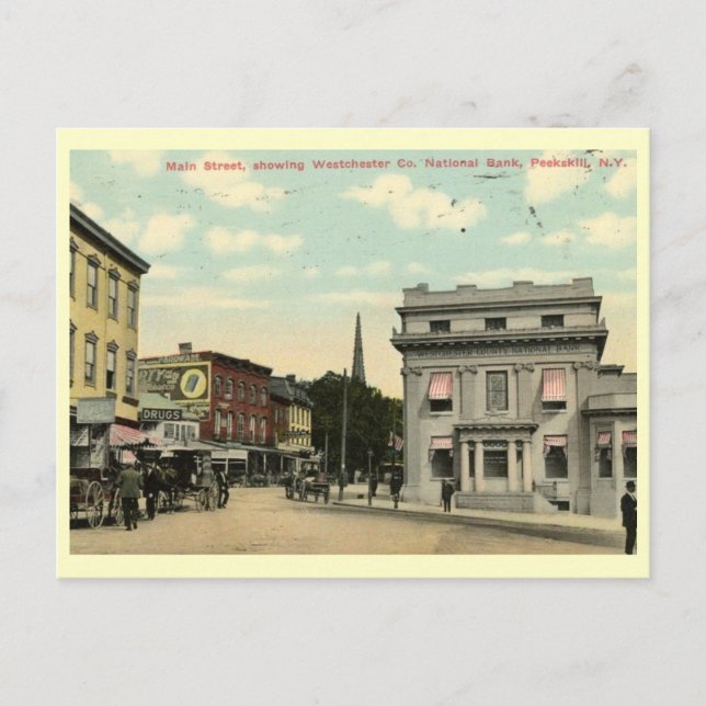 Main St., Peekskill, New York Vintage Postcard (Front)