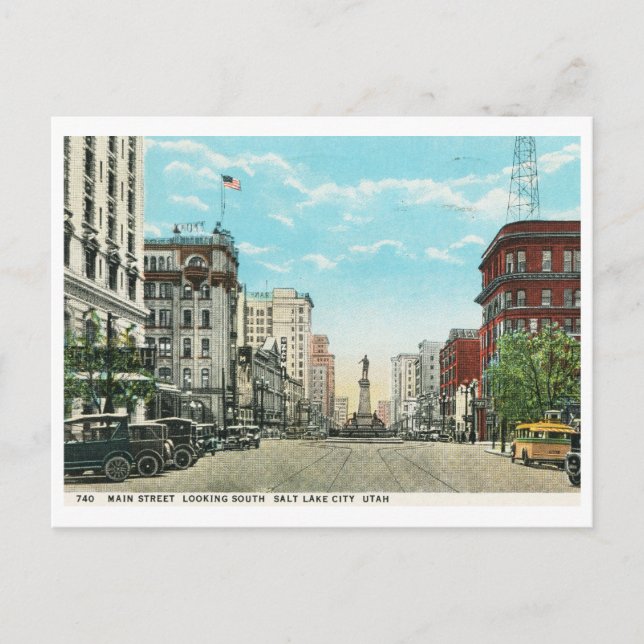 Main St., Salt Lake City, Utah Vintage Postcard (Front)