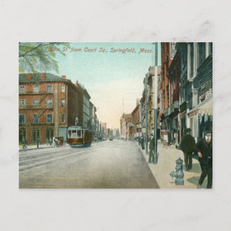 Main St., Springfield, MA Vintage Postcard
