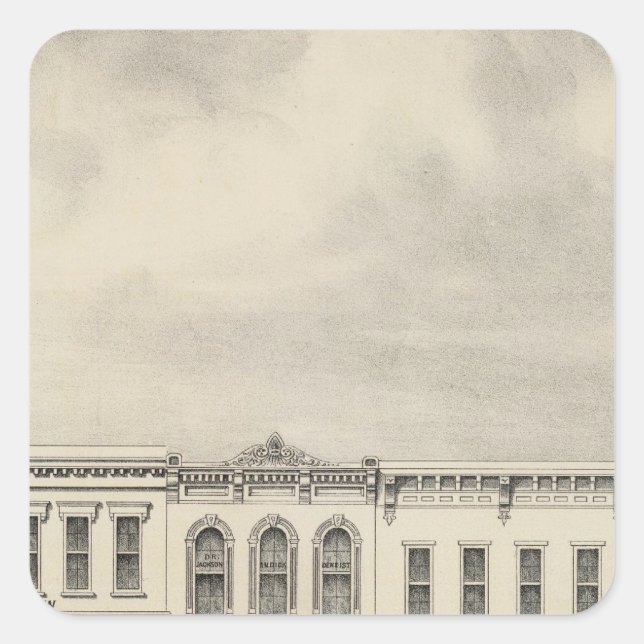 Main St Woodland 2 Square Sticker (Front)