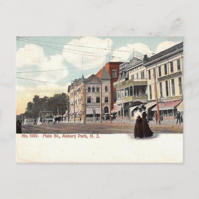 Main Street, Asbury Park, NJ Vintage Postcard (Front)
