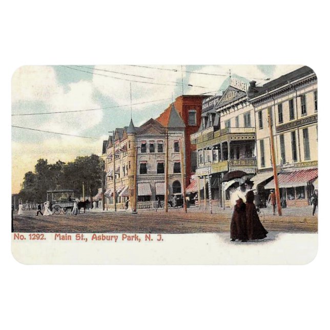 Main Street, Asbury Park, NJ Vintage Postcard Magnet (Horizontal)