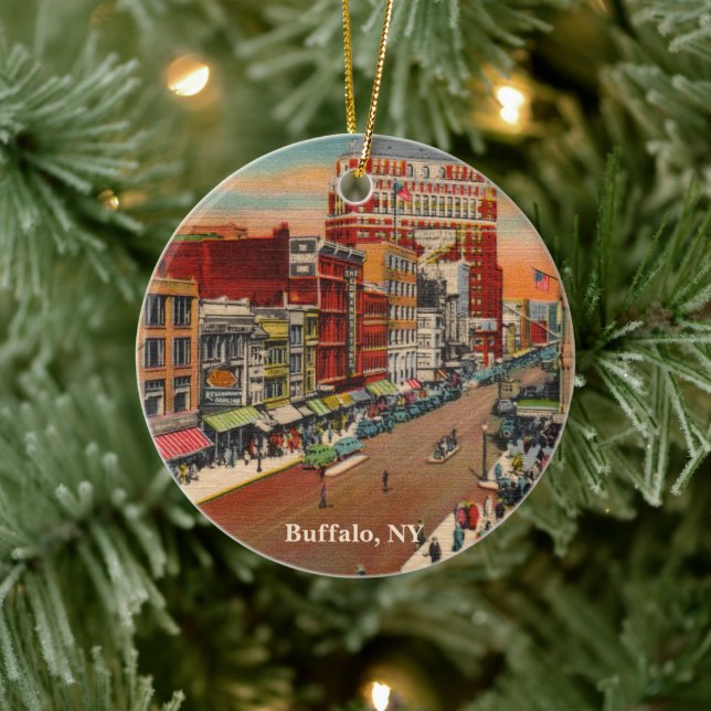 Main Street - Buffalo, NY Vintage Ceramic Ornament (Tree)