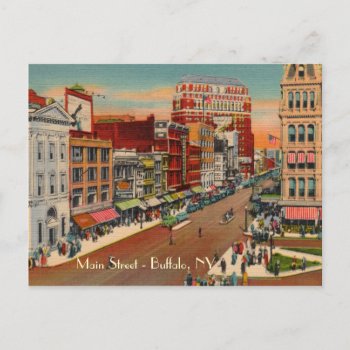 Main Street - Buffalo  Ny Vintage Postcard by vintageamerican at Zazzle