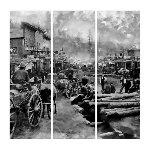 Main Street DEADWOOD 1876 Triptych