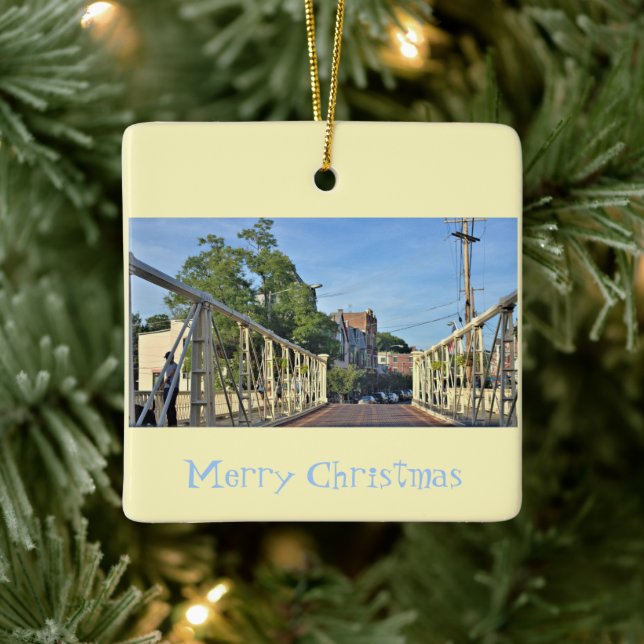 Main Street Historic Bridge Ceramic Ornament (Tree)