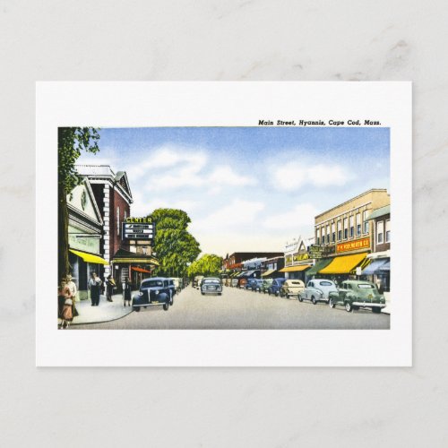 Main Street Hyannis Cape Cod Massachusetts Postcard