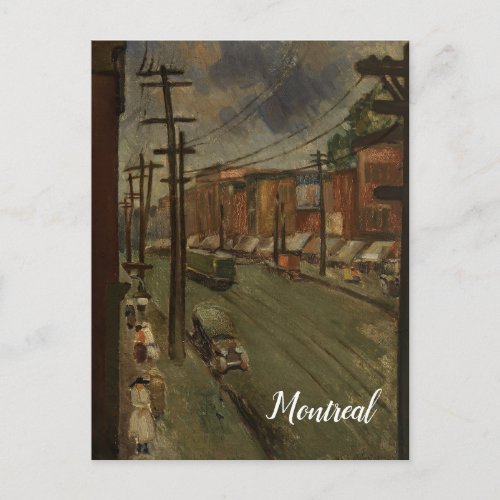 Main Street in Montreal Canada Vintage Painting Postcard