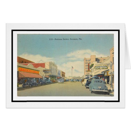 Main Street in Sarasota, Florida Cards (Front Horizontal)