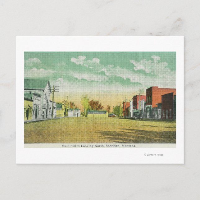 Main Street Looking NorthSheridan, MT Postcard (Front)