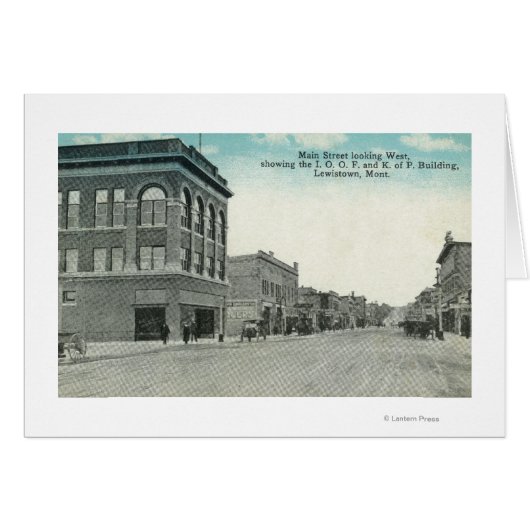 Main Street Looking WestLewiston, MT Cards (Front Horizontal)