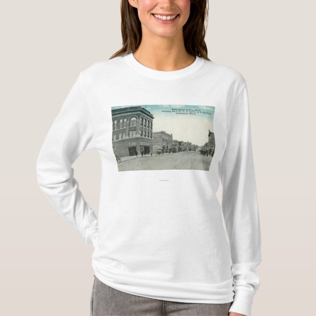 Main Street Looking WestLewiston, MT T-Shirt (Front)
