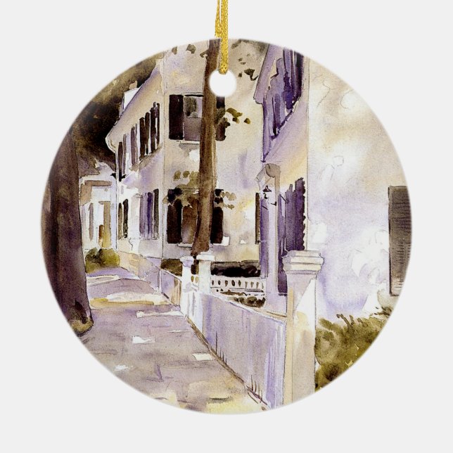 Main Street, Nantucket Ceramic Ornament (Back)