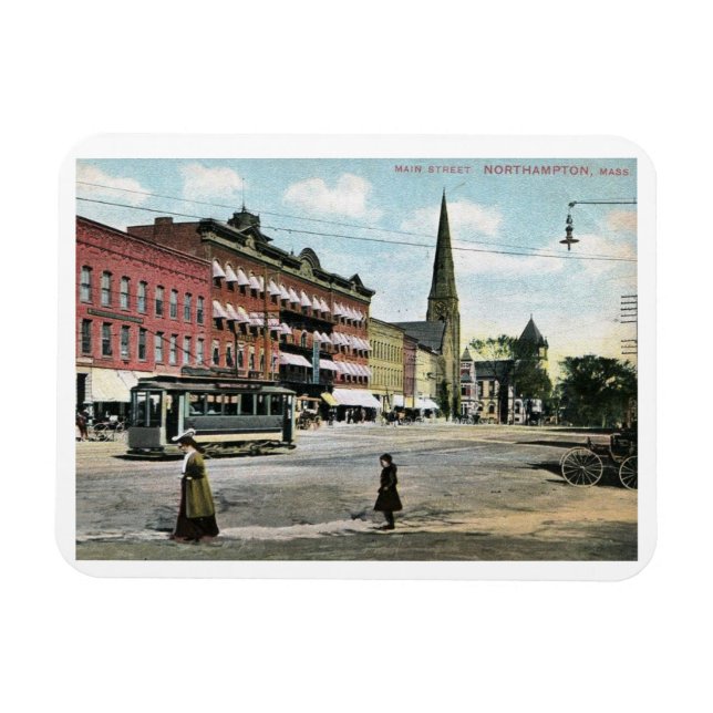 Main Street, Northampton, Massachusetts Vintage  Magnet (Horizontal)