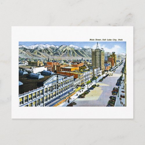 Main Street Salt Lake City Utah Postcard
