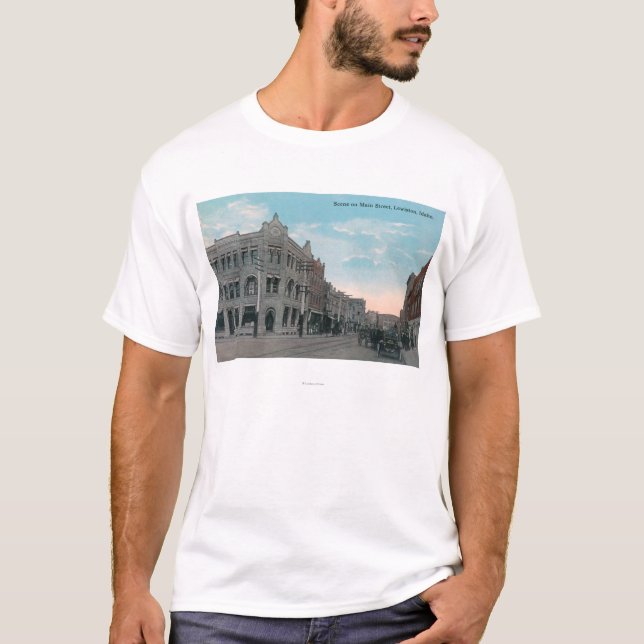 Main Street Scene with Horse Carriages and T-Shirt (Front)