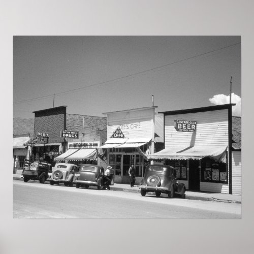 Main Street Shops 1941 Vintage Photo Poster