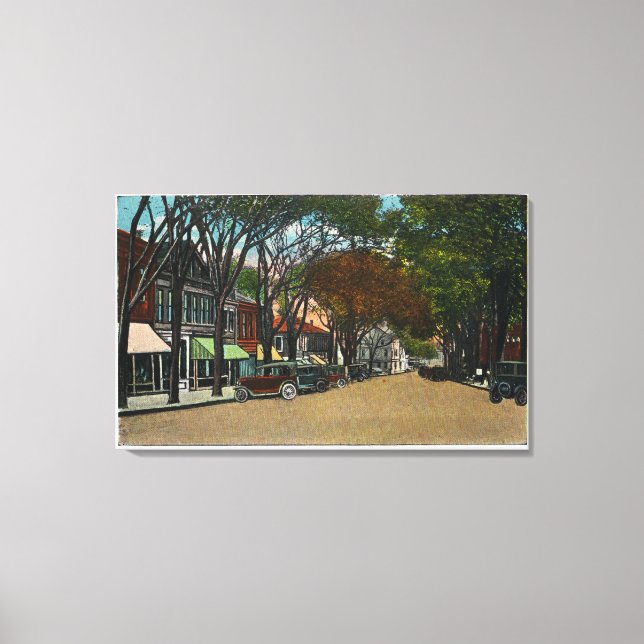Main Street View of Business Section Canvas Print (Front)