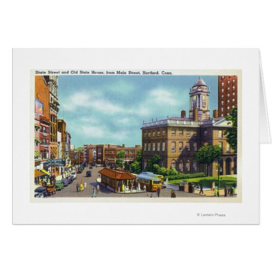 Main Street View of State Street & Old State Cards (Front Horizontal)