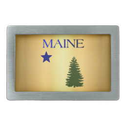 Maine 1901 flag belt buckle