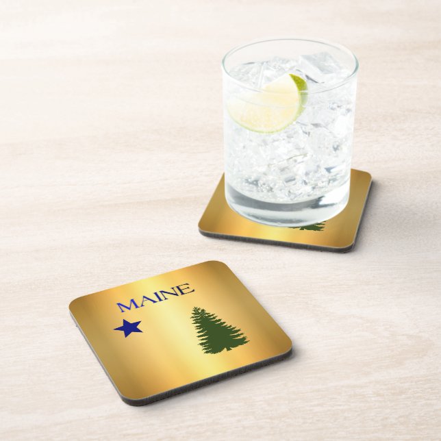 Maine (1901) flag beverage coaster (Right Side)