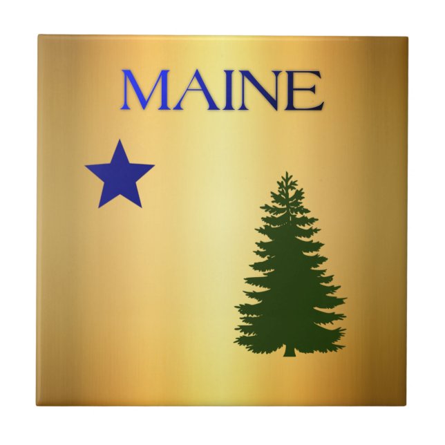 Maine (1901) flag ceramic tile (Front)
