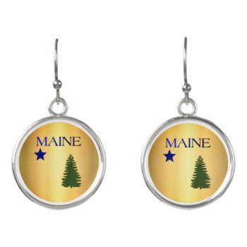 Maine (1901) Flag Earrings by Pir1900 at Zazzle