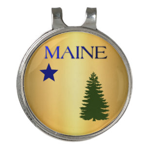 Maine (1901) flag golf hat clip