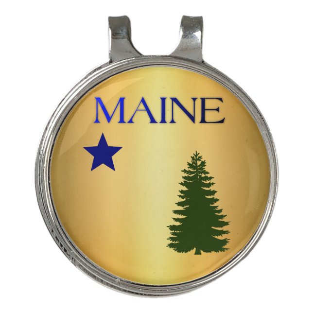 Maine (1901) flag golf hat clip (Front)