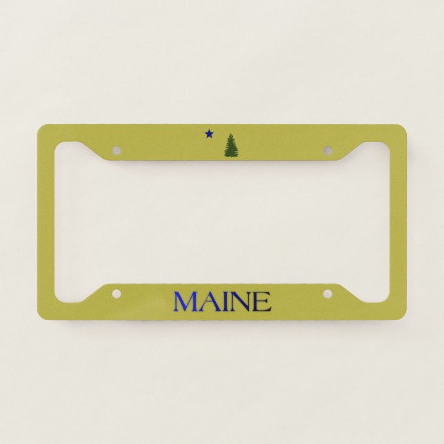 Maine 1901 flag license plate frame (Front)