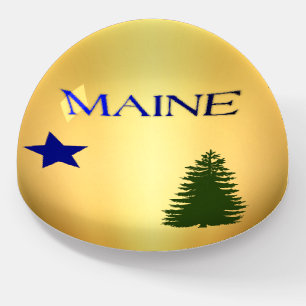 Maine (1901) flag paperweight