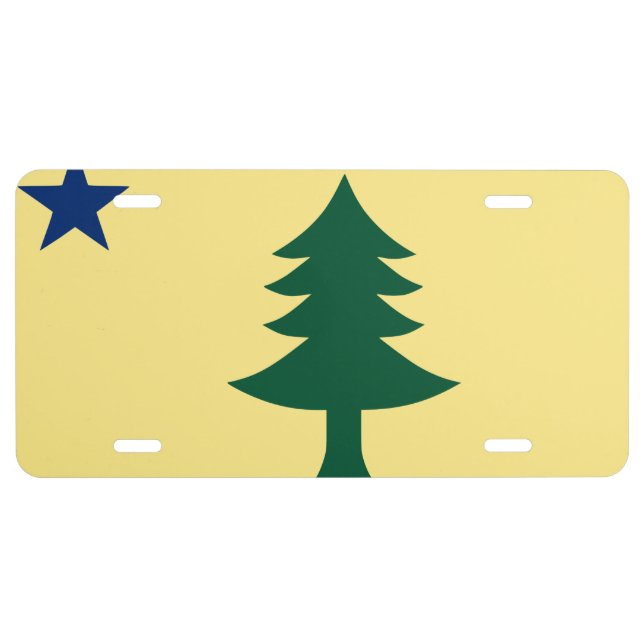 Maine 1901 State Flag License Plate (Front)