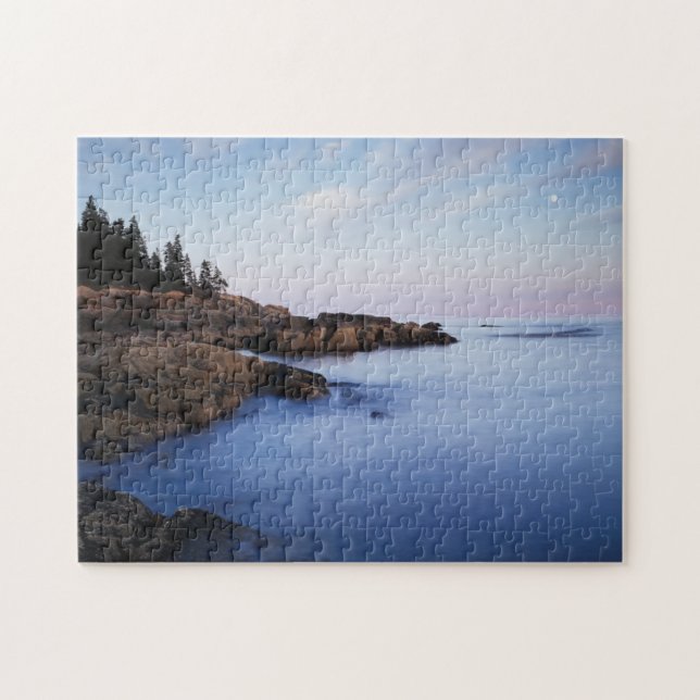 Maine, Acadia National Park, Moonset Jigsaw Puzzle (Horizontal)
