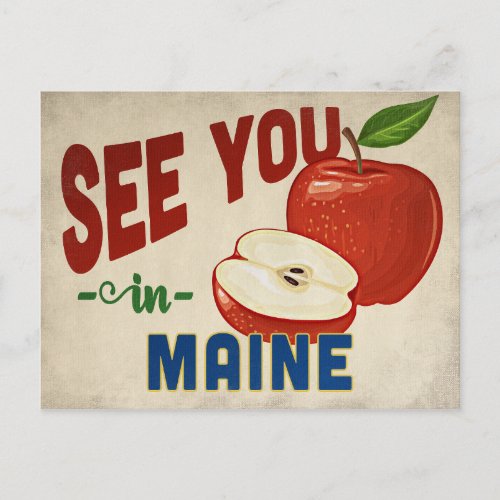 Maine Apple _ Vintage Travel Postcard