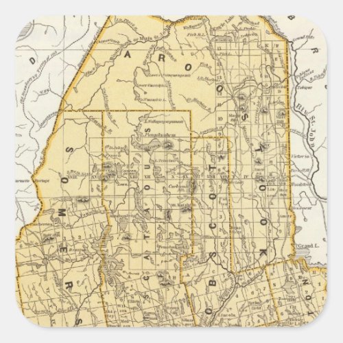 Maine Atlas Map Square Sticker