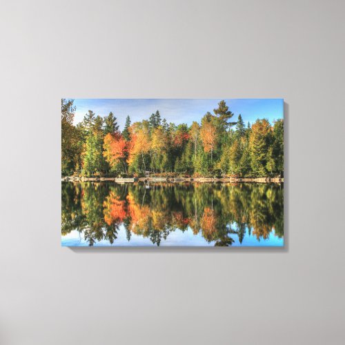 Maine Autumn Fall Foliage Lake Reflections Canvas Print