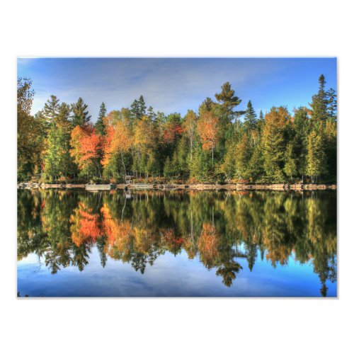 Maine Autumn Fall Foliage Lake Reflections Photo Print