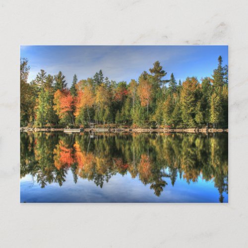 Maine Autumn Fall Foliage Lake Reflections Postcard
