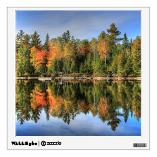 Maine Autumn Fall Foliage Lake Reflections Wall Sticker